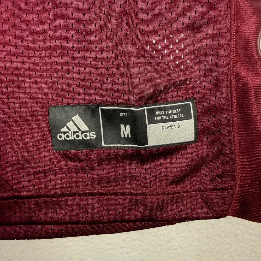 NEW Adidas Press overage Footbal Jersey Mens M Burgundy White Embroidered‎ Mesh